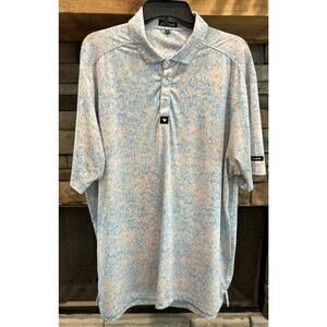 Men’s BAD BIRDIE Pink/Blue/Green Short Sleeve Polo Shirt Size 2XL *D3